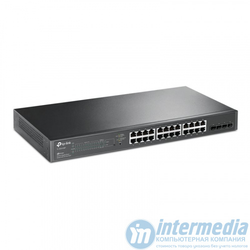 Коммутатор сетевой PoE TP-LINK TL-SG2428P(UN) (24x10/100/1000Mb/s+PoE, 4xGb/s SFP, 56Gb/s, Omada) 250W