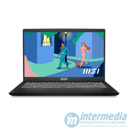 MSI Modern Intel Core i7-1255U(3.50-4.70Ghz), 16GB DDR4, 2TB SSD NVMe, 15.6" FHD IPS, Intel Arc A370M 4GB, WiFi 5 ax, BT, клав.с подсв., Windows 11 Home, Eng-Rus, черный - Интернет-магазин Intermedia.kg