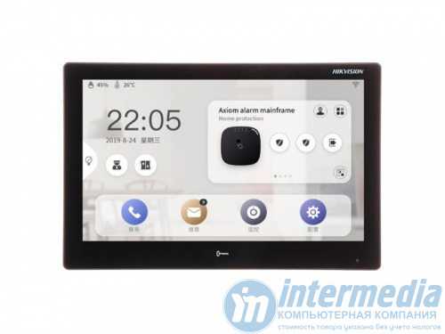 IP видеодомофон HIKVISION DS-KH9510-WTE1(M) OS Android (10,1" TFT LCD/1024x600/PoE/Wi-Fi/mSD/LAN/Touch/Hik Connect) Black