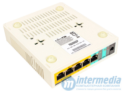 Коммутатор RB260GSP (CSS106-1G-4P-1S) MikroTik RouterBoard RB260GSP - 5-ти портовый управляемый коммутатор  2-го уровня (Layer 2). 5x10/100/1000 RJ45 ports, 1xSFP port. Процессор Taifatech TF470, ОЗУ