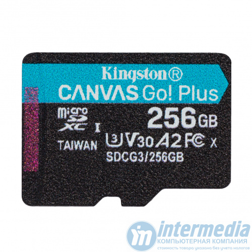 Карта памяти micro Secure Digital Card (Trans Flash) 256GB HC10 KINGSTON Canvas Go Plus 170R A2 U3 V30