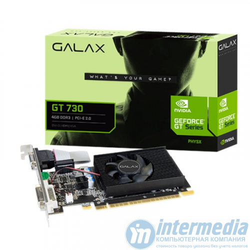 Видеокарта GALAX GeForce GT730 4GB DDR3 128bit VGA DVI-I HDMI [73GQF8HX00HD]