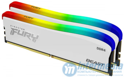 Оперативная память DDR4 32GB (2x16GB) PC-28800 (3600MHz) KINGSTON FURY BEAST WHITE RGB KF436C18BWAK2/32