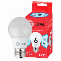 Лампа ЭРА RED LINE LED A55-6W-840-E27 R E27/E27 6 Вт груша, нейтральный белый свет - Интернет-магазин Intermedia.kg