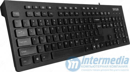 Клавиатура Delux KA180U multimedia wired slim keyboard black USB RUS+KG