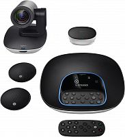 Веб камера для видеоконференций Logitech Group ConferenceCam 960-001058 Full HD, 1080p, View 90°, 10x Zoom, Speakerphone 360°, NFC, Bluetooth, пульт ДУ, USB 2.0, Black (CC3500e) - Интернет-магазин Intermedia.kg