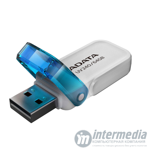 Флеш карта 64GB USB 2.0 A-DATA UV240 WHITE