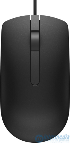 Мышь Dell MS116 Wired Mouse Black проводная, оптическая, USB, 1000 DPI, длина кабеля 1.8м, размеры (ДхШхВ) 113.5х61.07х35.97 мм, Черный