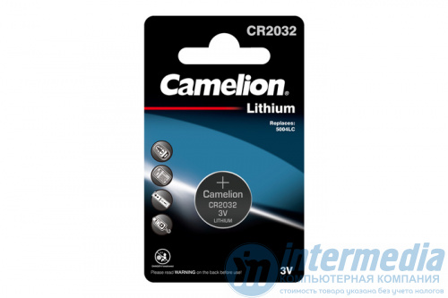 Батарейка CAMELION CR2032-BP1, Lithium Battery, CR2032, 3V, 220 mAh, 1 шт.