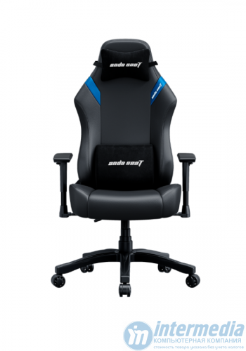 Игровое кресло AD18-44-BS-PV-CIS AndaSeat Luna BLACK&BLUE 1D Armrest 60mm wheels PVC Leather